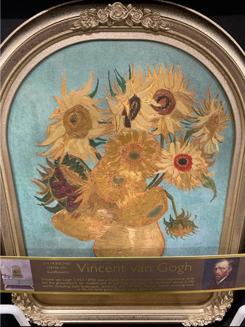 Viral Vincent Van Gogh Picture Frame Sunflowers Art Work NEW